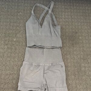 Light Gray Free People Athletic Set